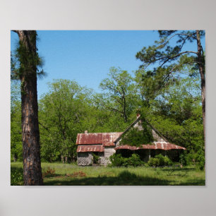 Alte abgebrochene Zuhause in South GA Canvas Print Poster
