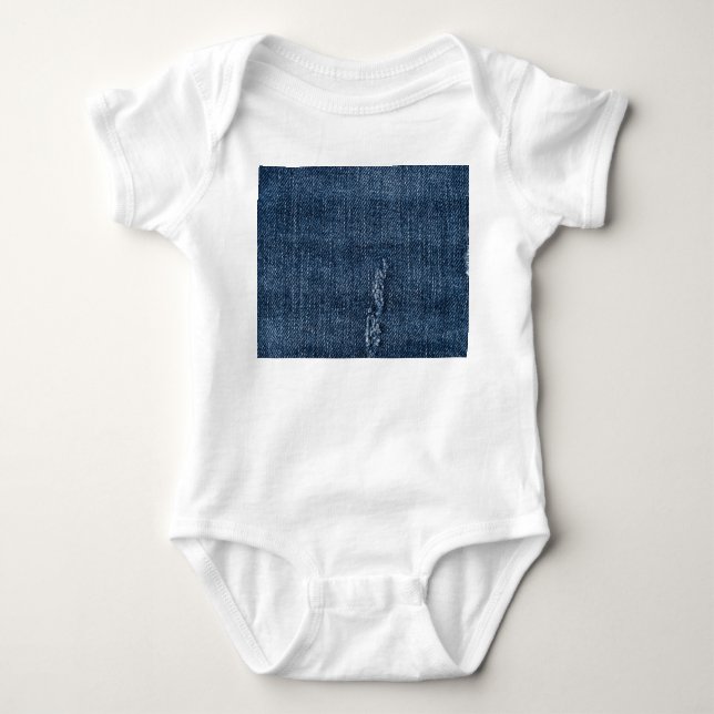 Alte abgerissene Denim: Jeans Textur. Baby Strampler (Vorderseite)