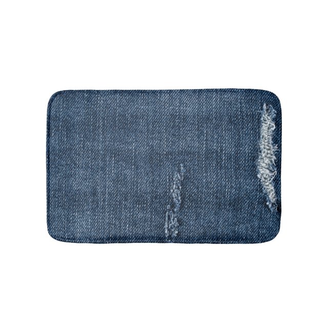 Alte abgerissene Denim: Jeans Textur. Badematte (Vorderseite)