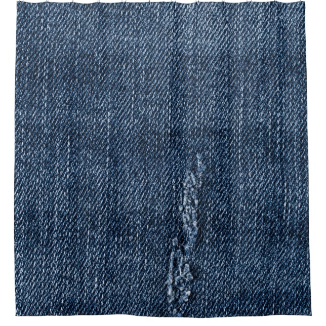 Alte abgerissene Denim: Jeans Textur. Duschvorhang (Vorderseite)