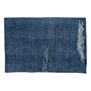 Alte abgerissene Denim: Jeans Textur. Kissenbezug
