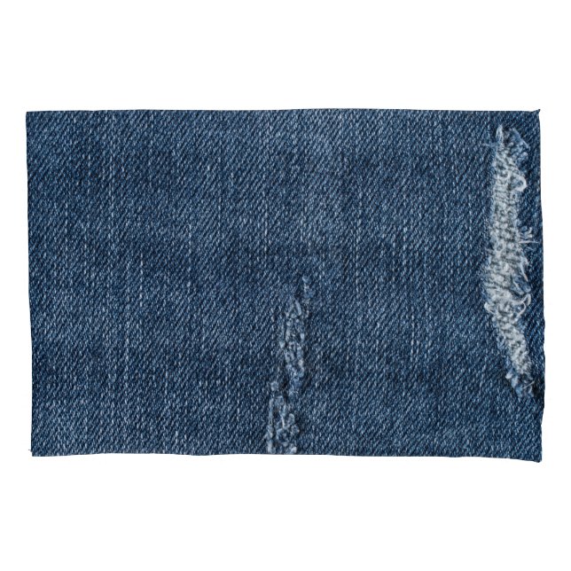 Alte abgerissene Denim: Jeans Textur. Kissenbezug (Vorderseite)
