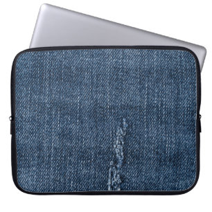 Alte abgerissene Denim: Jeans Textur. Laptopschutzhülle