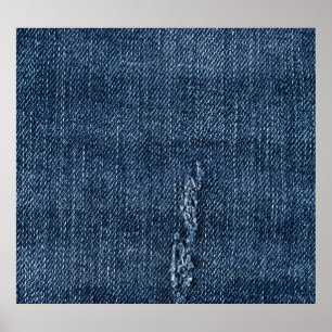 Alte abgerissene Denim: Jeans Textur. Poster