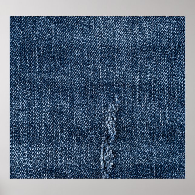 Alte abgerissene Denim: Jeans Textur. Poster (Vorne)