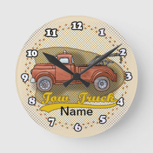 Alte Abschleppwagen-Uhr Runde Wanduhr