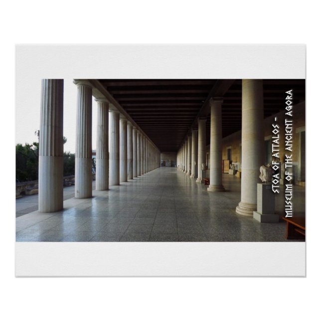 Alte Agora von Athen, Griechenland. Stoa of Attalo Poster (Vorderseite)