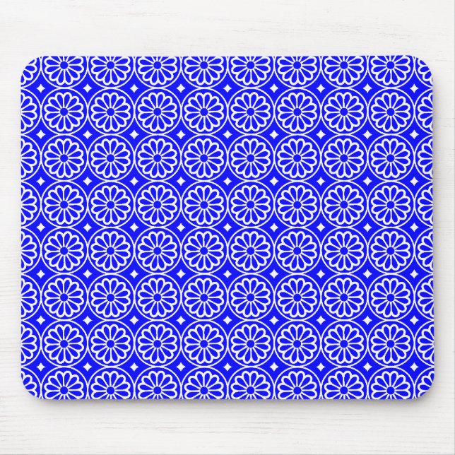 Alte ägyptische Blume - Blau Mousepad (Vorne)