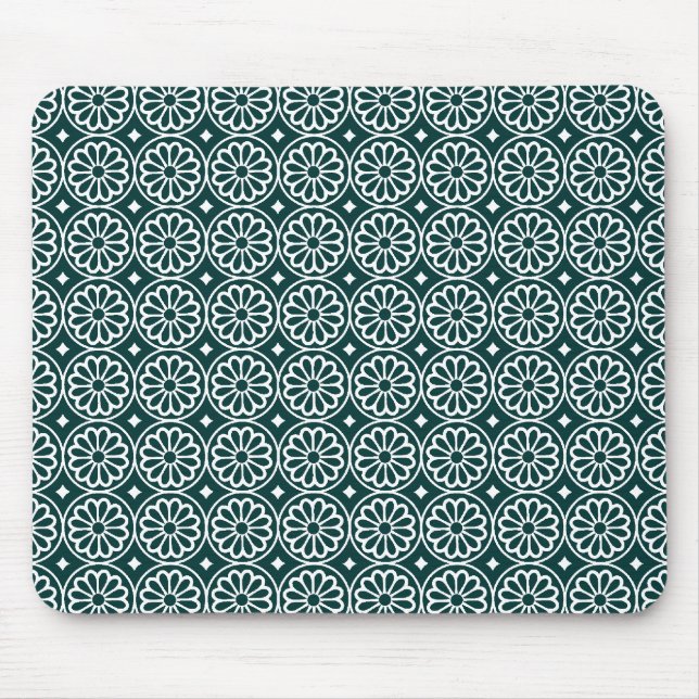 Alte ägyptische Blume - Dunkelgrün Mousepad (Vorne)