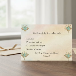 Alte ägyptische Elegant Lotus RSVP Card Karte