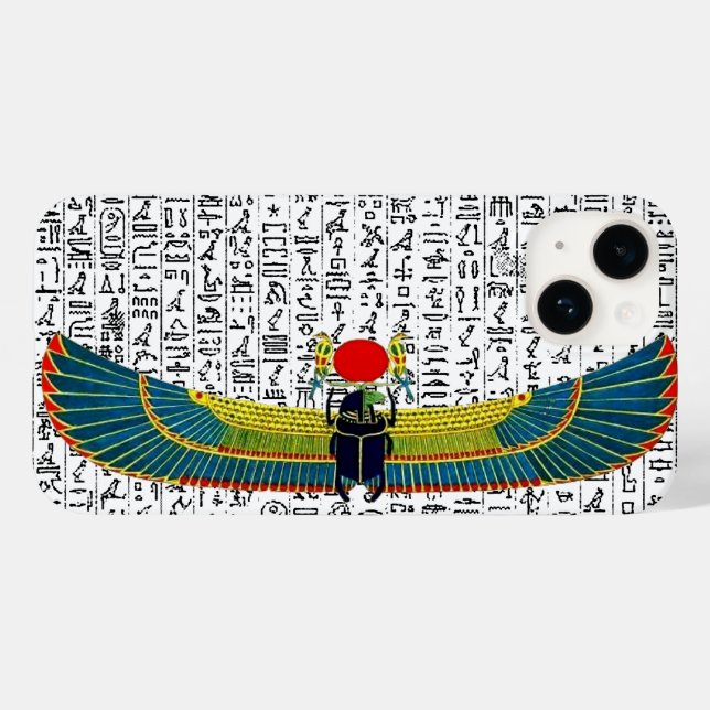 Alte ägyptische Gott Scarab Hieroglyphics Design Case-Mate iPhone Hülle (Rückseite (Horizontal))