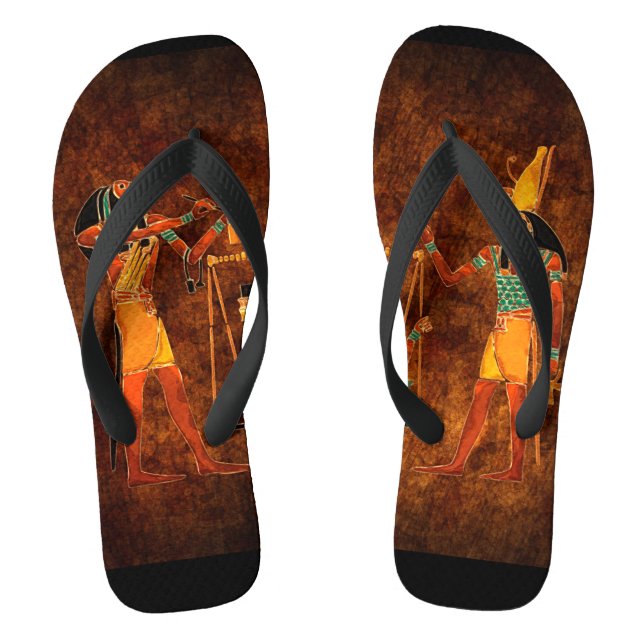 Alte ägyptische Götter Flip Flops (Fußbett)