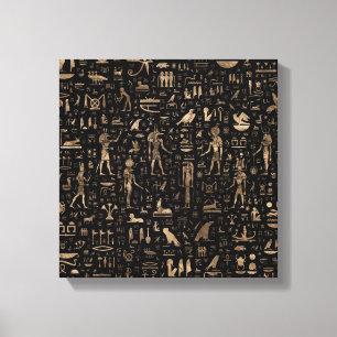 Alte ägyptische Götter und Hieroglyphen Leinwanddruck