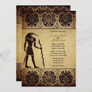 Alte ägyptische Gotteszene, Quill und Tinte Hochze Einladung