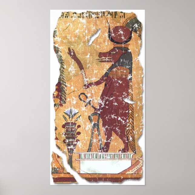 Alte ägyptische Göttin Hathor Poster (Vorne)