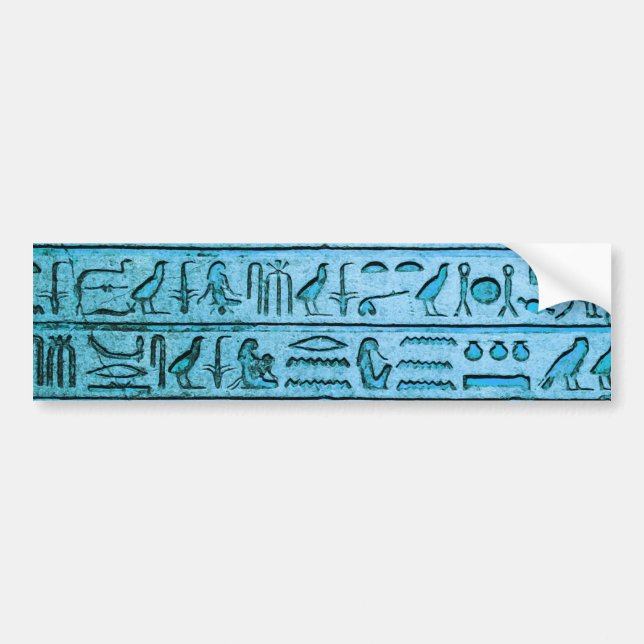 Alte ägyptische Hieroglyphen Blau Autoaufkleber (Vorne)
