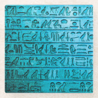 Alte ägyptische Hieroglyphen Blau