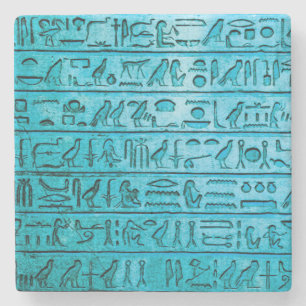 Alte ägyptische Hieroglyphen Blau Steinuntersetzer