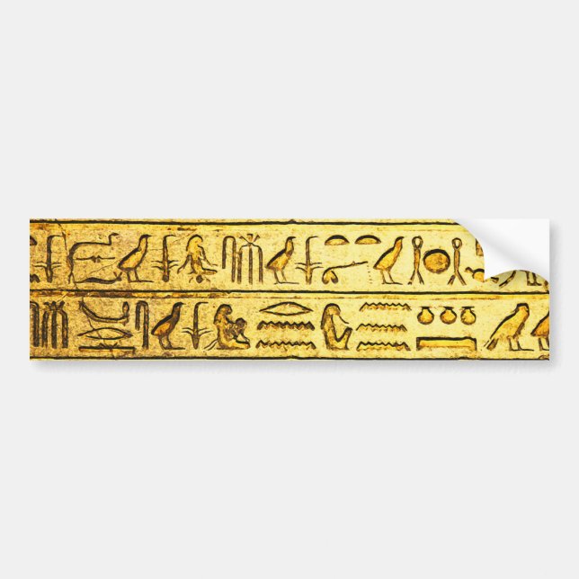 Alte ägyptische Hieroglyphen gelb Autoaufkleber (Vorne)