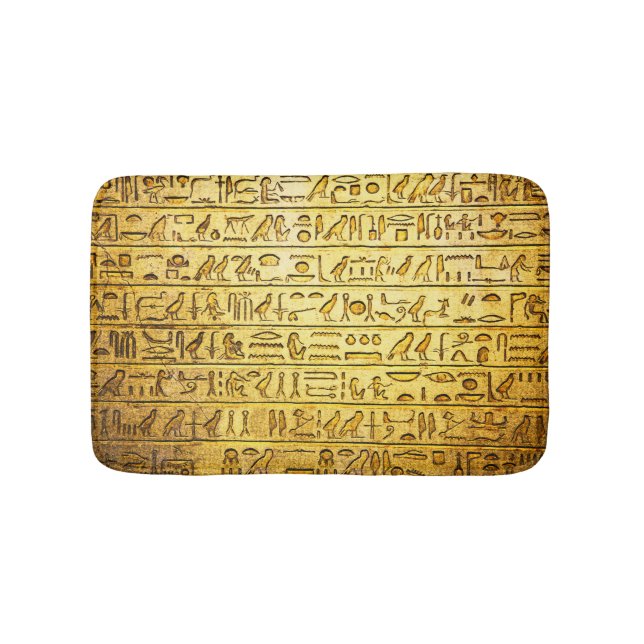 Alte ägyptische Hieroglyphen gelb Badematte (Vorderseite)