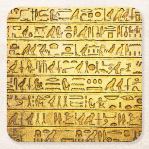 Alte ägyptische Hieroglyphen gelb Rechteckiger Pappuntersetzer