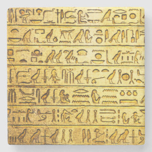 Alte ägyptische Hieroglyphen gelb Steinuntersetzer