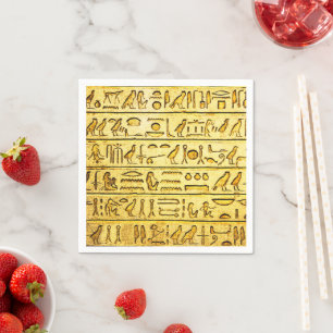Alte ägyptische Hieroglyphen Gelbe Neapel Serviette