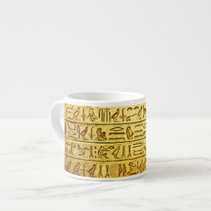 Alte ägyptische Hieroglyphen Gelbe Spezialität Tas Espressotasse