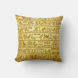 Alte ägyptische Hieroglyphen Gelbes Kissen