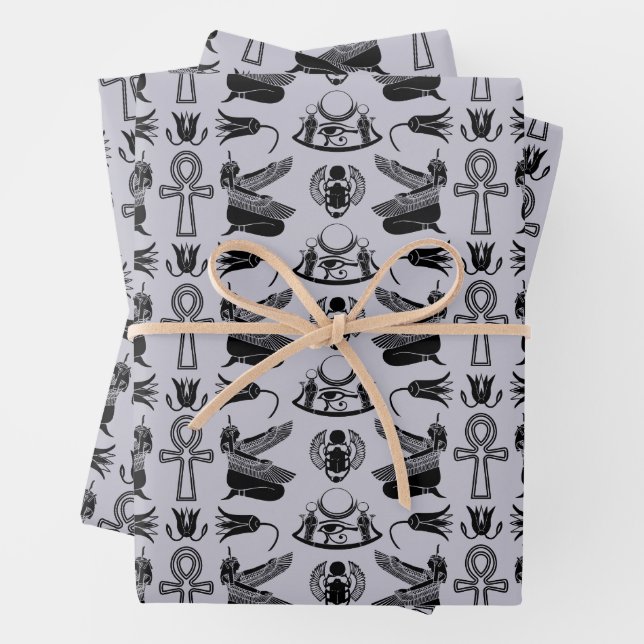 Alte ägyptische Hieroglyphen Geschenkpapier Set (Beispiel)