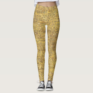 Alte ägyptische Hieroglyphen Gold Leggings