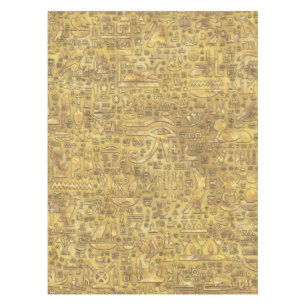 Alte ägyptische Hieroglyphen Gold Tischdecke