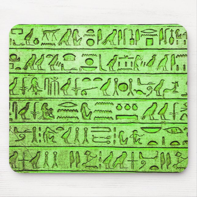 Alte ägyptische Hieroglyphen grün Mousepad (Vorne)