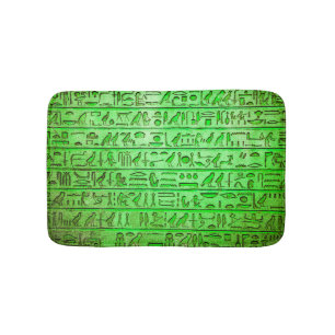 Alte ägyptische Hieroglyphen Grüne Badematte