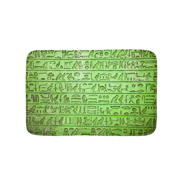 Alte ägyptische Hieroglyphen Grüne Badematte (Vorderseite)