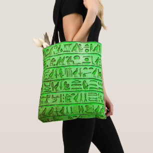 Alte ägyptische Hieroglyphen Grüne Tote Tasche