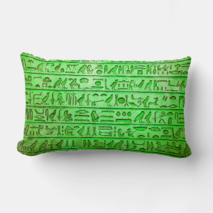 Alte ägyptische Hieroglyphen Grünes Lumbalkissen Lendenkissen