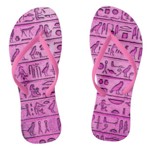 Alte ägyptische Hieroglyphen Lila Flip Flops