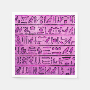 Alte ägyptische Hieroglyphen Lila Papier Napkins Serviette