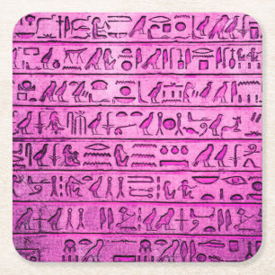 Alte ägyptische Hieroglyphen Lila PapierUntersetze Rechteckiger Pappuntersetzer