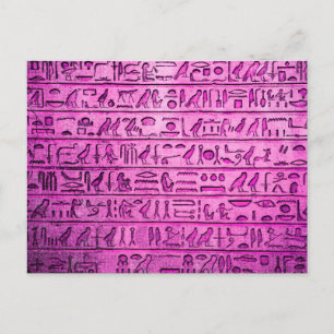 Alte ägyptische Hieroglyphen Lila Postkarte
