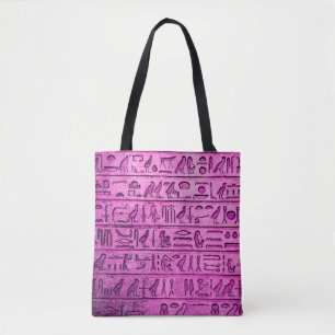 Alte ägyptische Hieroglyphen Lila Tote Beutel