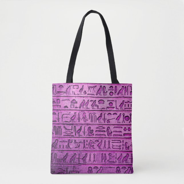 Alte ägyptische Hieroglyphen Lila Tote Beutel (Vorderseite)
