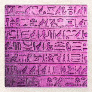 Alte ägyptische Hieroglyphen Lila Untersetzer
