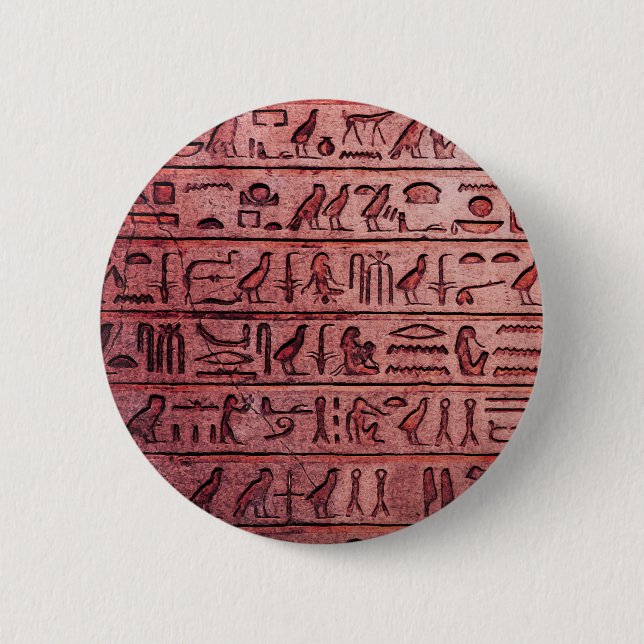 Alte ägyptische Hieroglyphen rot Button (Vorderseite)