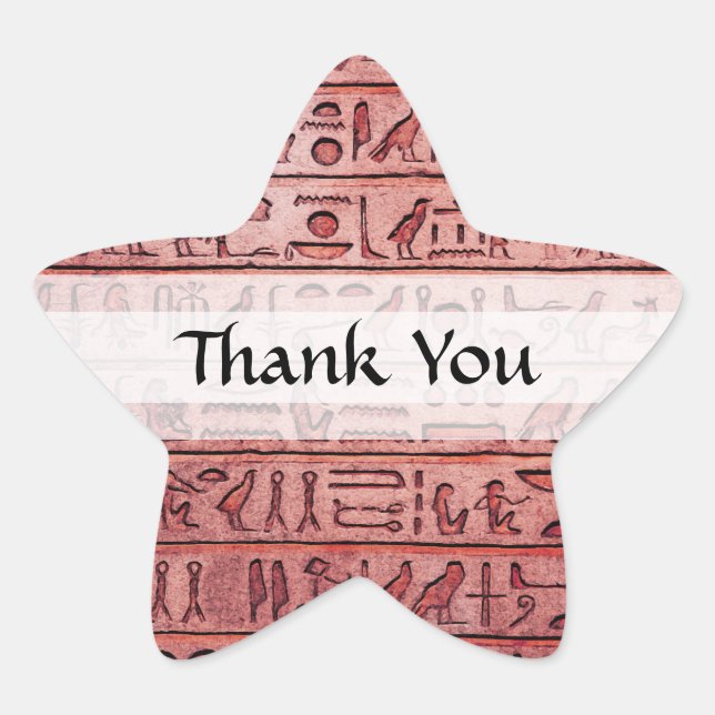 Alte ägyptische Hieroglyphen Rot Danke Sticker (Vorderseite)