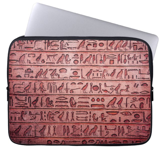 Alte ägyptische Hieroglyphen rot Laptopschutzhülle (Vorderseite)