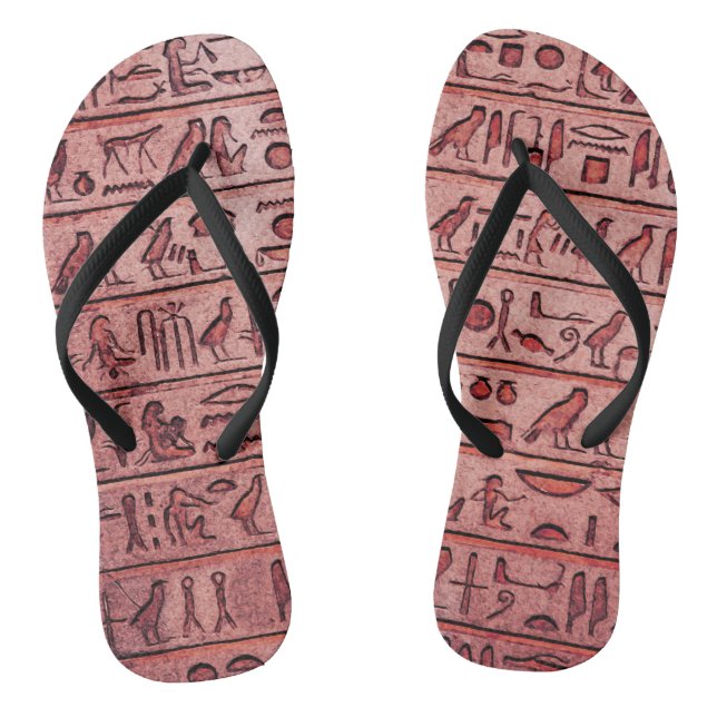 Alte ägyptische Hieroglyphen Rote Flip Flops (Fußbett)