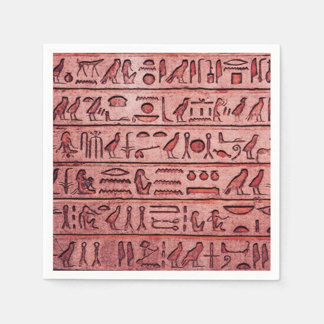 Alte ägyptische Hieroglyphen Rote Napkins Serviette (Vorderseite)