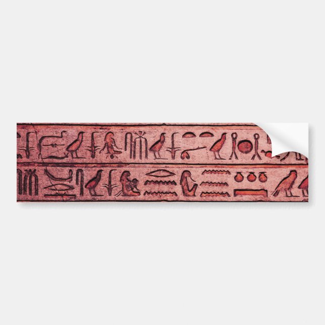 Alte ägyptische Hieroglyphen Roter Autoaufkleber (Vorne)